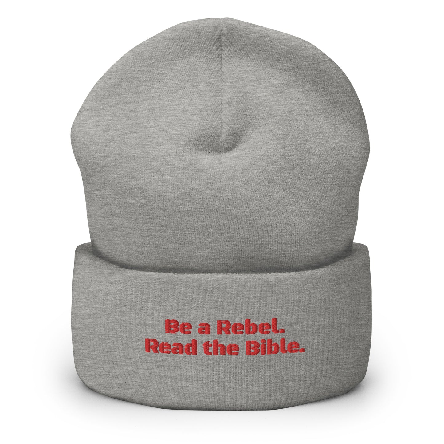 'Be a Rebel Read the Bible' Red Font Cuffed Beanies - various colors