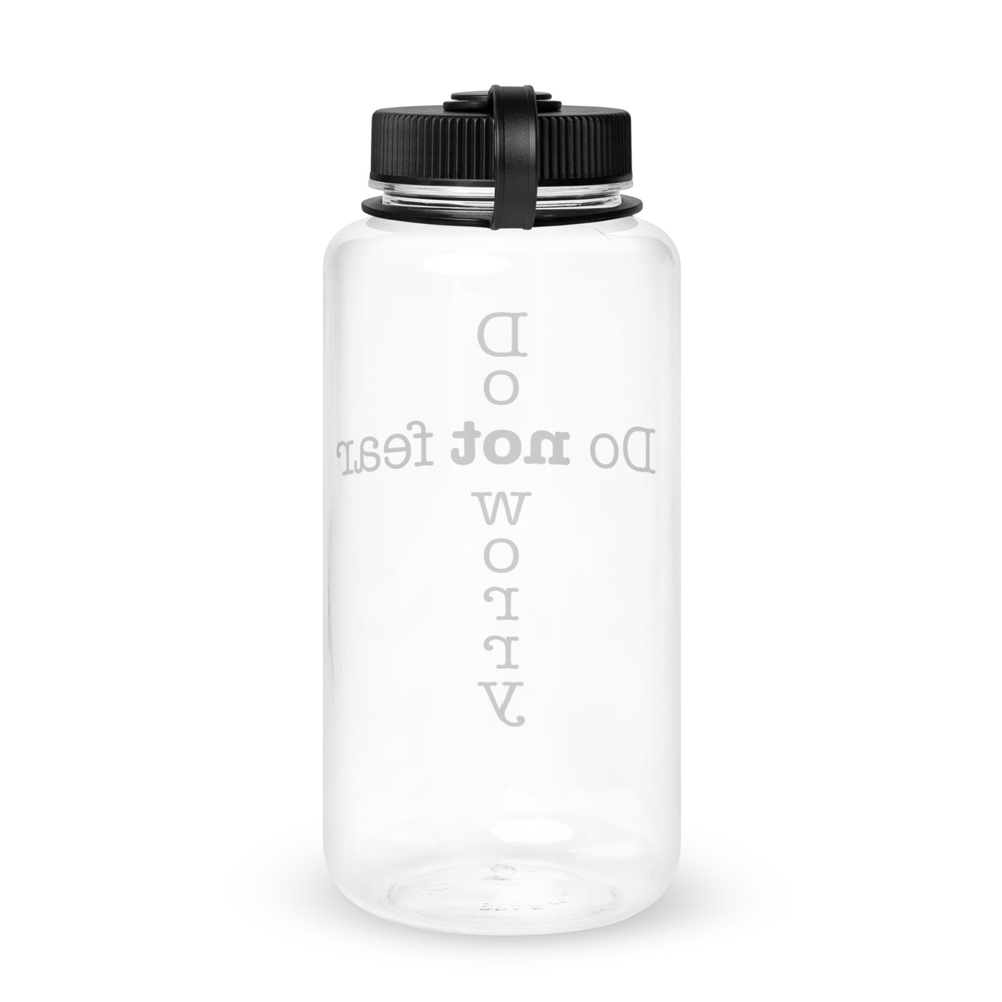 'Do not fear Do not worry' Cross Wide mouth plastic water bottle